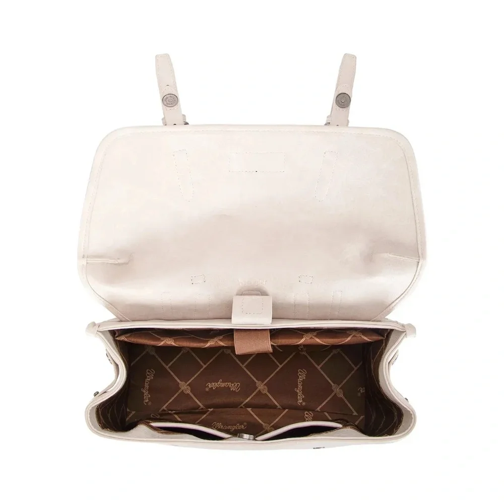 Wrangler Top Handle Carry Satchel/Laptop Bag/Backpack/Crossbody Beige